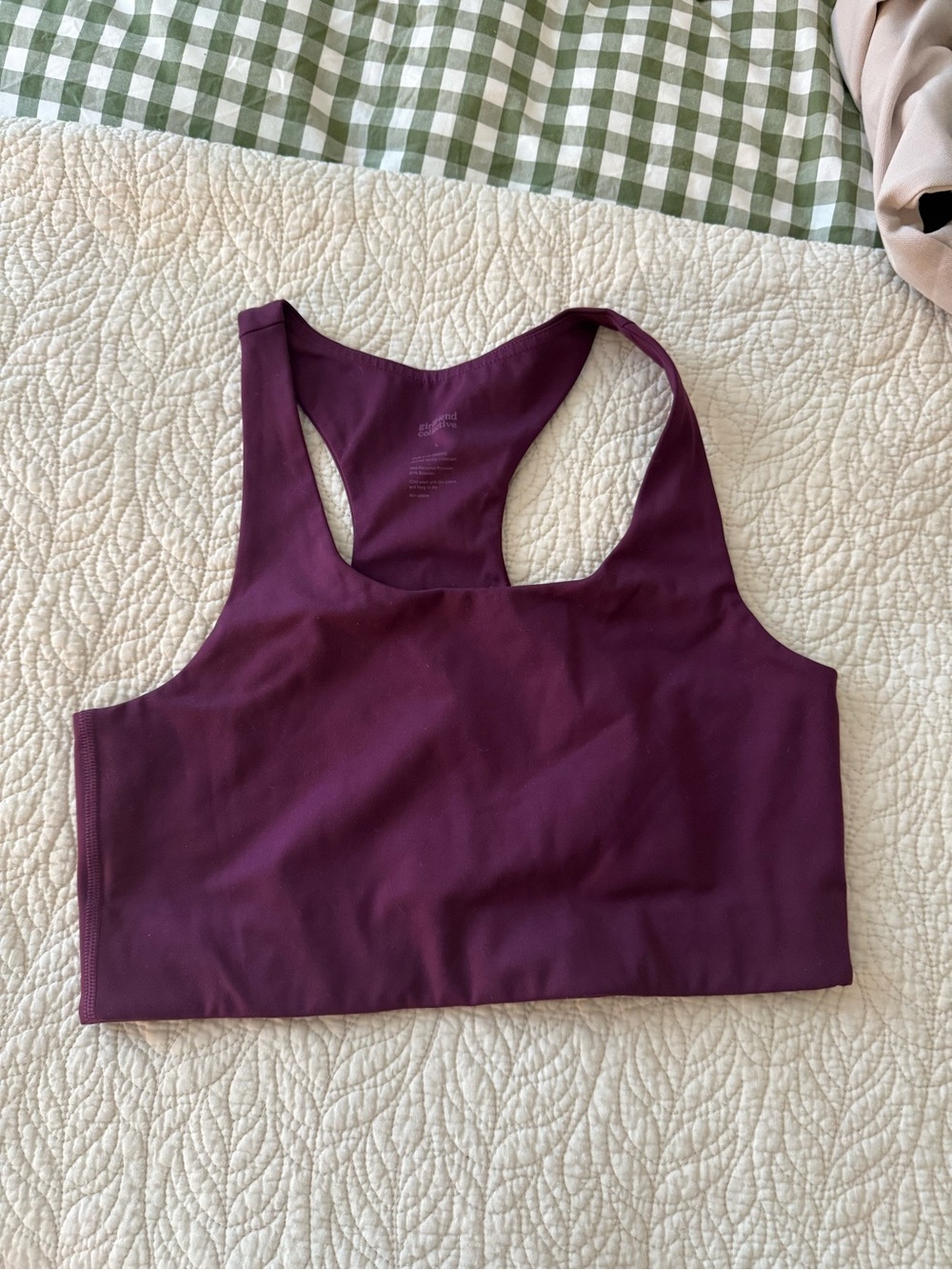 girlfriend collective Paloma Racerback Sports Bra in Plum - Picture 5 of 8
